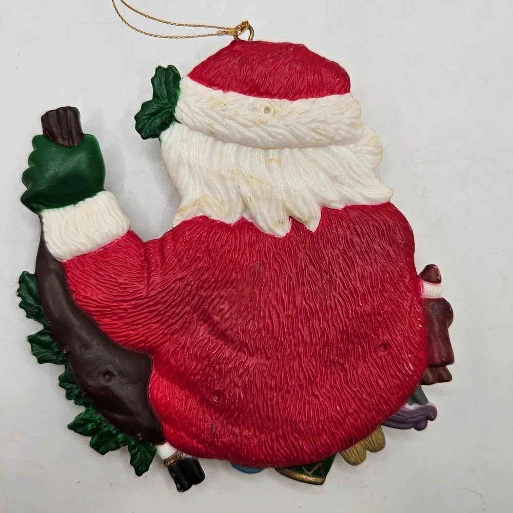 Vintage‎ Santa Claus Christmas Ornament Toy Bag Resin Plastic Holiday Tree Decor